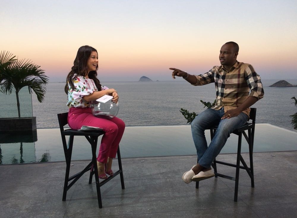O cantor Thiaguinho, marido de Fernanda, também foi entrevistado por ela para o programa (Foto: Divulgação)